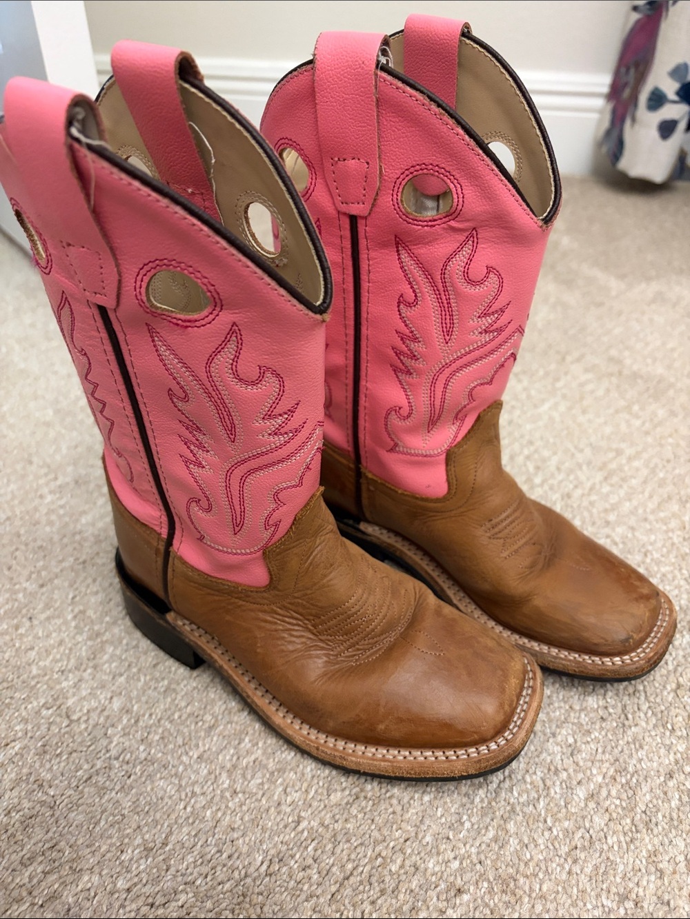Shyanne Girls Pink & Brown Western Cowboy Boots